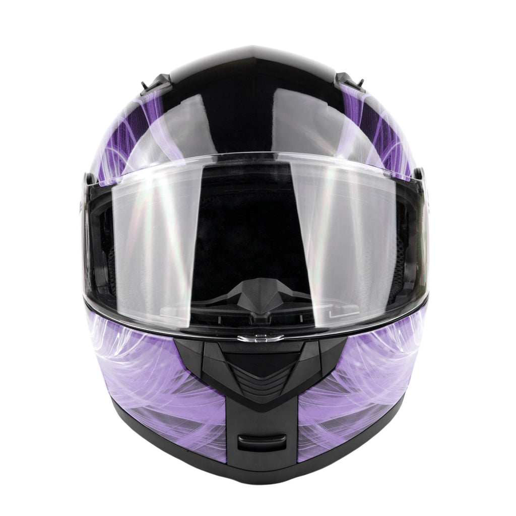 Ppl Helmet Purple Swirl Dual Visor Adult Modular Motorcycle Typhoon Helmet ...