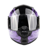 Purple Swirl Dual Visor Modular Adult Helmet