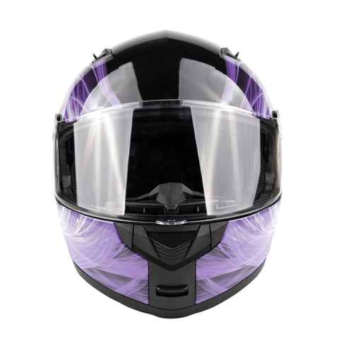Purple Swirl Dual Visor Adult Modular Motorcycle Typhoon Helmet S Purple Swirl Dual Visor Adult Modular Motorcycle Typhoon Helmet S