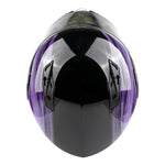 PURPLE Adult Modular Flip up Snowmobile Helmet with dual lens anti fog shield and drop down sun-glass