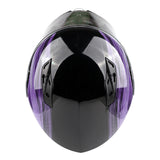 PURPLE Adult Modular Flip up Snowmobile Helmet with dual lens anti fog shield and drop down sun-glass