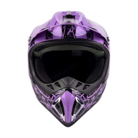 Adult Motocross Helmet Purple and Black Adult Motocross Helmet Purple and Black
