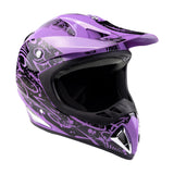 Purple Splatter Helmet, Black Gloves, Goggles & Adult Chest Protector