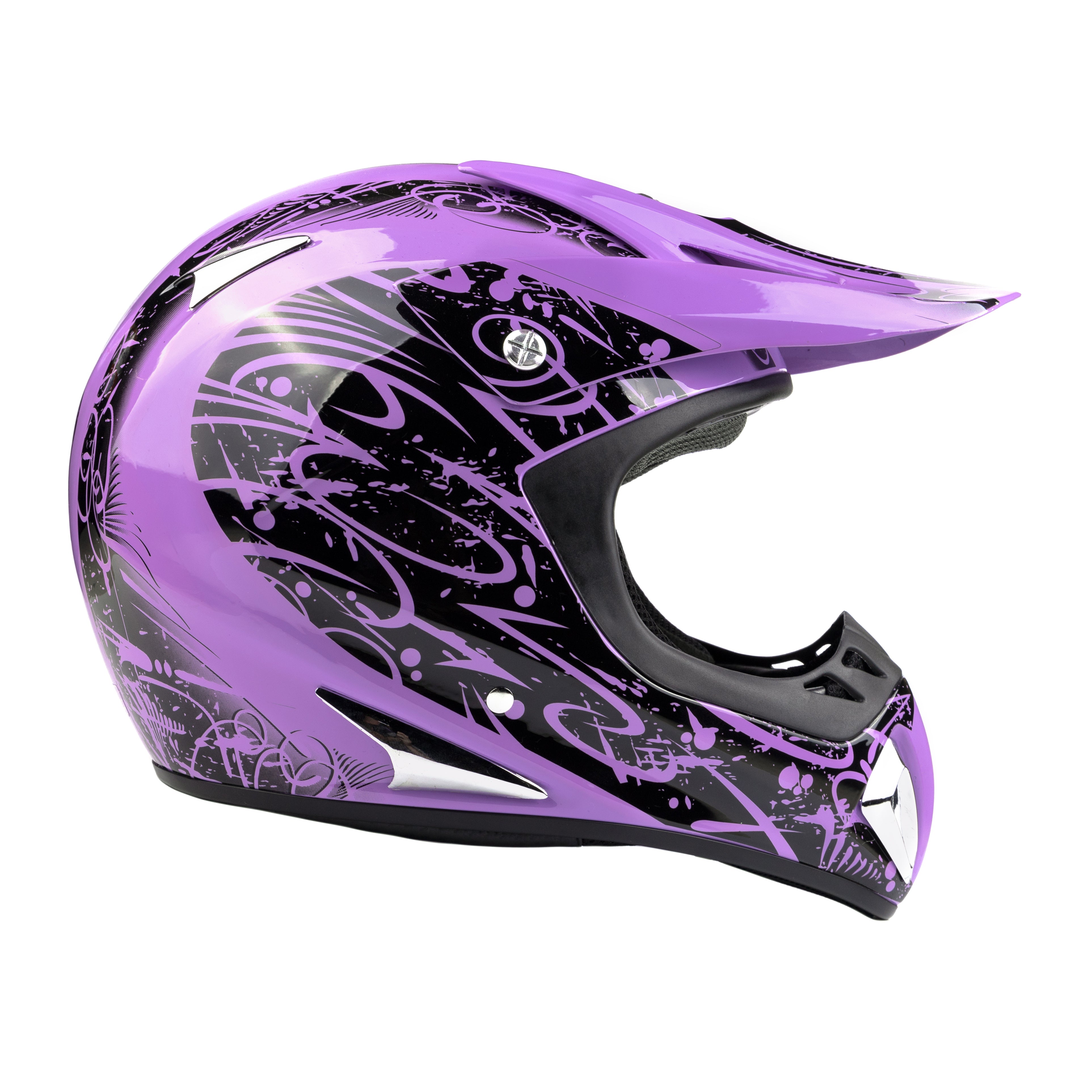 3 4 purple motorcycle helmets Adult Purple Helmet & Purple Goggle Combo