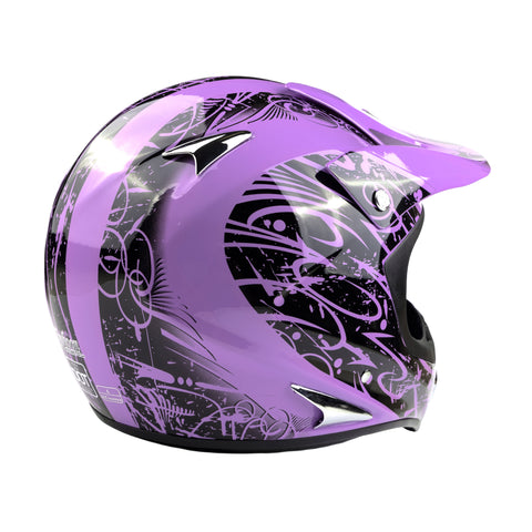 Adult Motocross Helmet Purple and Black Adult Motocross Helmet Purple and Black