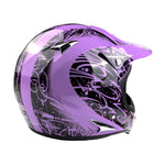 Adult Purple Splatter Helmet  - Black Gloves & Goggles Combo