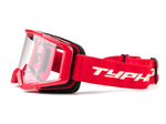 Adult Helmet Matte Black with Red Goggles