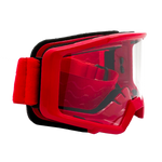 Adult Helmet Combo Matte Black w/ Red Gloves & Goggles
