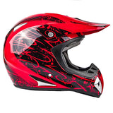 Red Helmet, Black Gloves, Goggles & Adult Chest Protector
