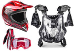 Red Splatter Helmet, Gloves, Goggles & Adult Chest Protector