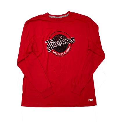 Adult Red Typhoon Helmets  Long Sleeve Tee Shirt