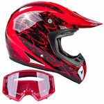 Adult Helmet Goggle Set Red