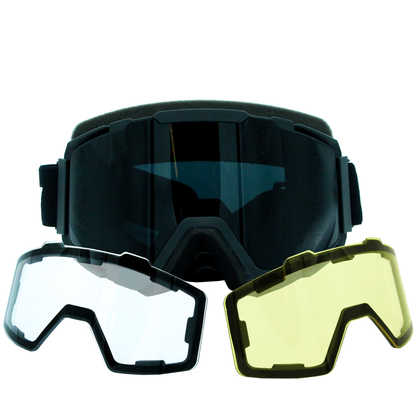 Adult Magnetic SnoCross Goggles - Matte Black