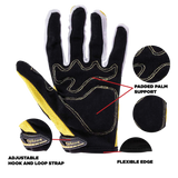 Adult Helmet Combo Matte Black w/ Yellow Gloves & Goggles
