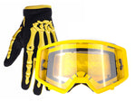 Youth Set Motocross Gloves and Goggles Yellow