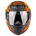 Motorcycle Combo - Youth Full Face Matte Orange Helmet And Gloves