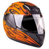 Youth Full Face Matte Orange Motorcycle Helmet