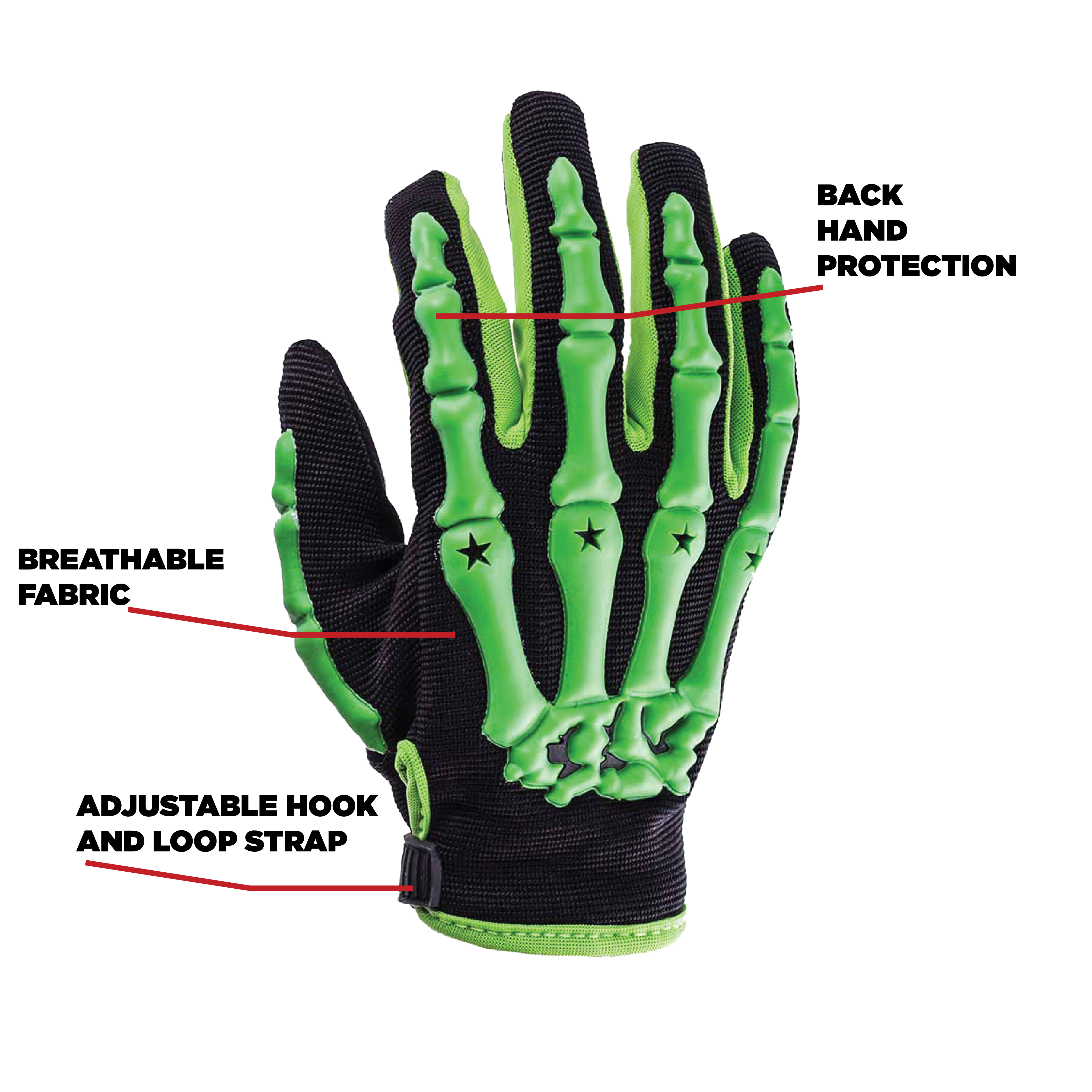 Green Youth Kids Motocross ATV Gloves from Typhoon Helmets
