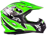 Green Helmet, Black Gloves, Goggles & Youth Chest Protector
