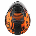 Motorcycle Combo - Youth Full Face Matte Orange Helmet And Gloves