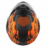 Motorcycle Combo - Youth Full Face Matte Orange Helmet And Gloves