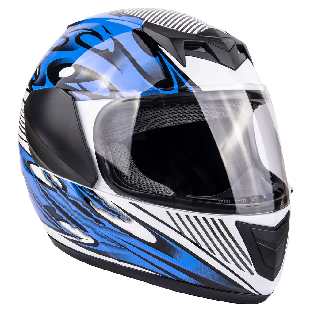 Youth Kids Full Face Blue Typhoon Motorcycle Helmet – Typhoon Helmets