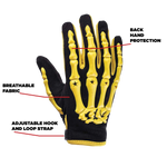 Yellow Helmet, Gloves, Goggles & Youth Chest Protector
