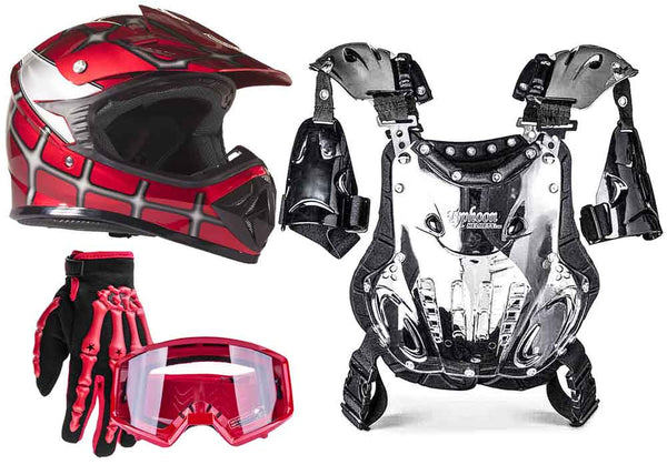 Youth Kids Motocross Helmet Child DOT ATV UTV MX OffRoad Goggles+Gloves 6  Colors
