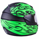 Youth Full Face Matte Green Motorcycle Helmet
