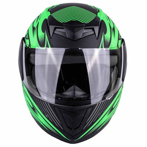 Youth Kids Full Face Green Typhoon Motorcycle Helmet – Typhoon Helmets